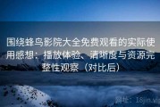 围绕蜂鸟影院大全免费观看的实际使用感想：播放体验、清晰度与资源完整性观察（对比后）