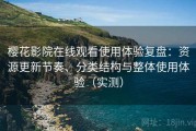 樱花影院在线观看使用体验复盘：资源更新节奏、分类结构与整体使用体验（实测）