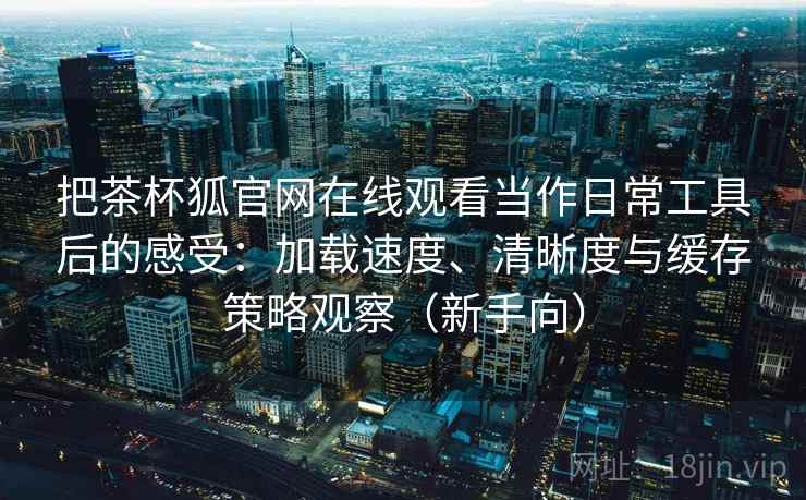 把茶杯狐官网在线观看当作日常工具后的感受：加载速度、清晰度与缓存策略观察（新手向）
